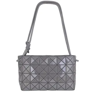 【ISSEY MIYAKE 三宅一生】BAOBAO 亮面方格繩結4x6斜背/側肩包(灰色)