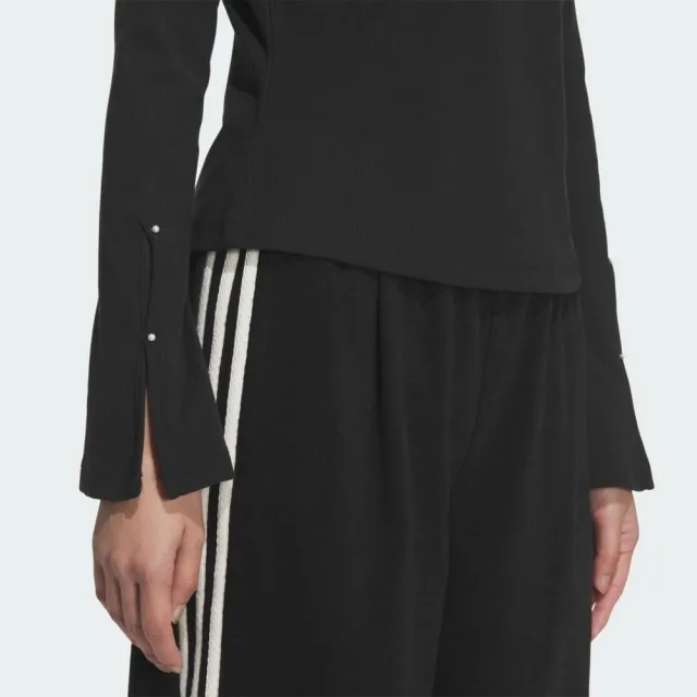 【adidas 愛迪達】P Tee Ls 女 長袖上衣 休閒長袖 黑 亞版 舒適(KS2381)