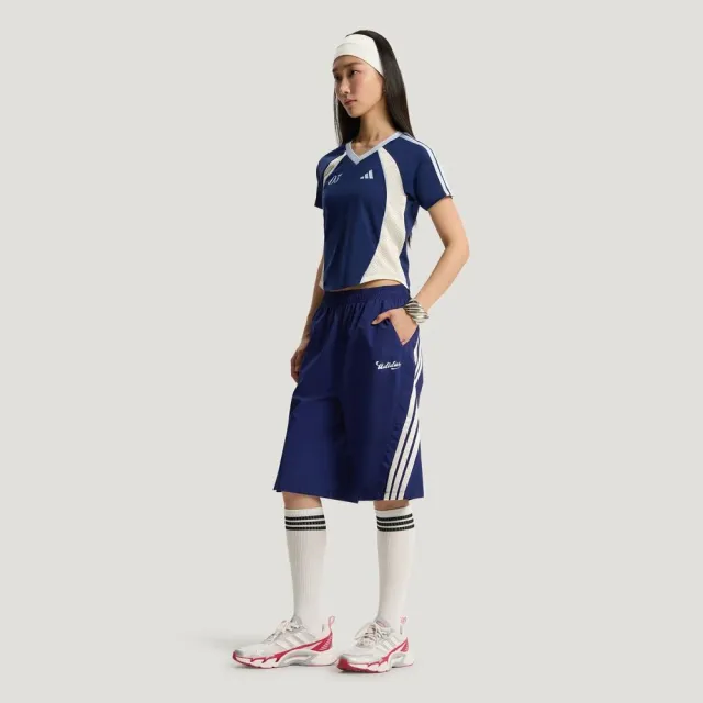 【adidas 愛迪達】Tiro Shorts 女 短褲 運動短褲 休閒短褲 深藍 亞版(KZ2393)