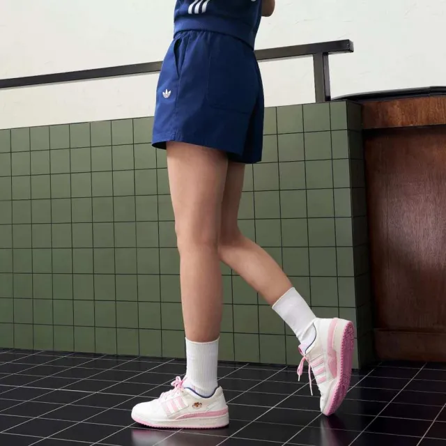 【adidas 愛迪達】W Short 女 短褲 運動短褲 休閒短褲 深藍 亞版 寬鬆(KY8321)