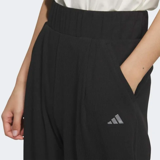【adidas 愛迪達】Sfl Wide Pnt 女 長褲 運動長褲 休閒長褲 黑 亞版 寬版褲管(KH2639)