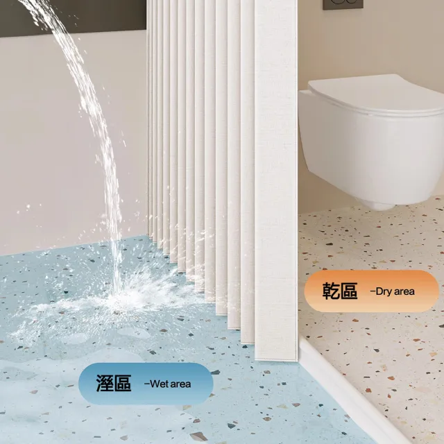 【SUNLY】折疊隱形防水防黴浴簾180x200 乾濕分離隔間簾(免釘免鑽孔/窗簾/門簾/更衣簾/附滾珠掛環)