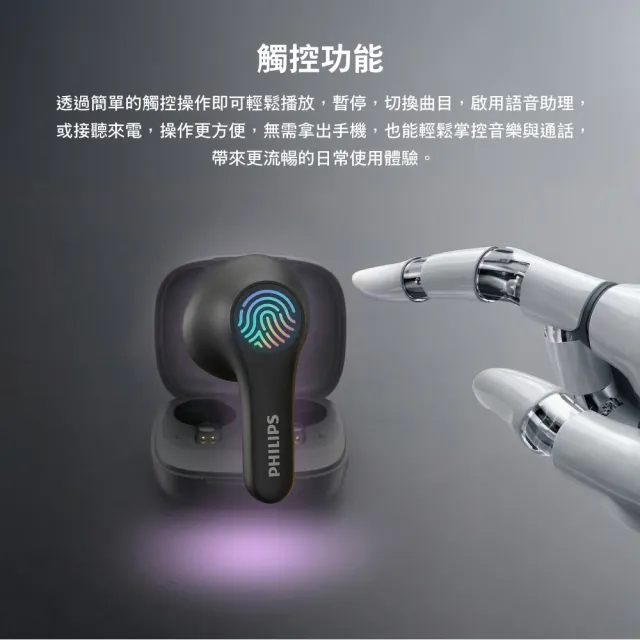 【Philips 飛利浦】純淨音質藍牙6.0耳機-TAT1000