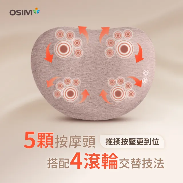 【OSIM】幸運石按摩小枕 OS-2258_溫熱按摩 肩頸按摩 背部按摩 按摩枕 電動按摩枕
