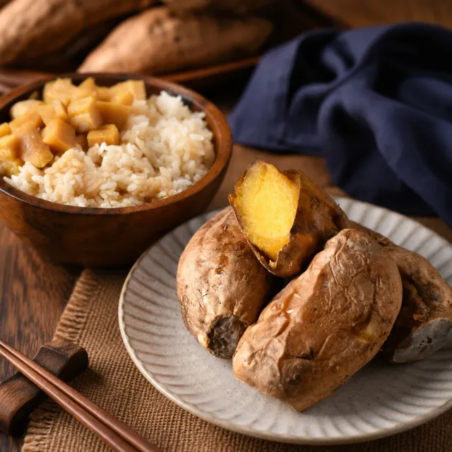 【瓜瓜園】二週地瓜計劃 冰烤番薯1kgx2+地瓜飯220gx14 (台農57號黃地瓜 健身 早餐 點心 低GI 白米飯)