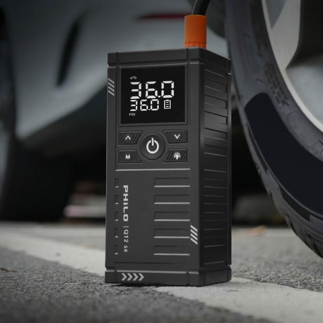 【Philo 飛樂】Q12se 12000Mah 救車打氣二合一 大容量電霸/打氣機/汽車電霸/自動跳停打氣機/汽車啟動電源