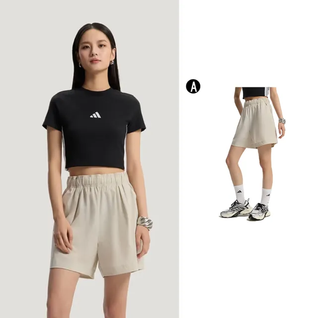 【adidas 愛迪達】運動短褲 FAV WV SHO 女 A-KS5322