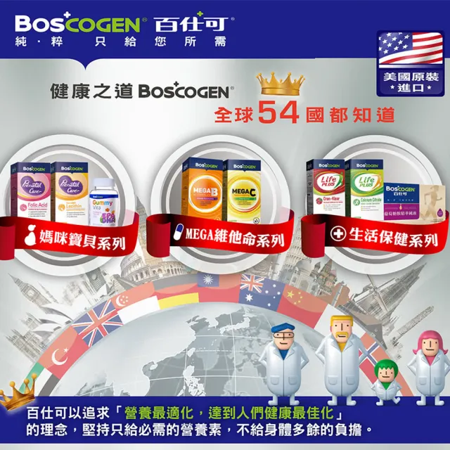【Boscogen 百仕可】MEGA C高單位緩釋C錠_100粒/瓶(美國原裝進口 / 全素可食 / 促進膠原蛋白形成)