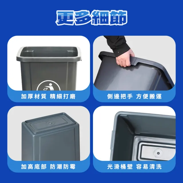 無蓋60公升長方形垃圾桶 垃圾桶 大垃圾桶 165-PTC60 回收筒 垃圾桶蓋 加蓋垃圾桶 窄型垃圾桶