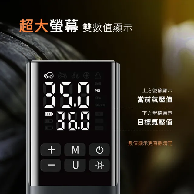 【Philo 飛樂】TP21Pro 6000Mah 雙供電 無線電動打氣機-雙數值顯示 (機車打氣機/打氣/充氣機/輪胎打氣機)
