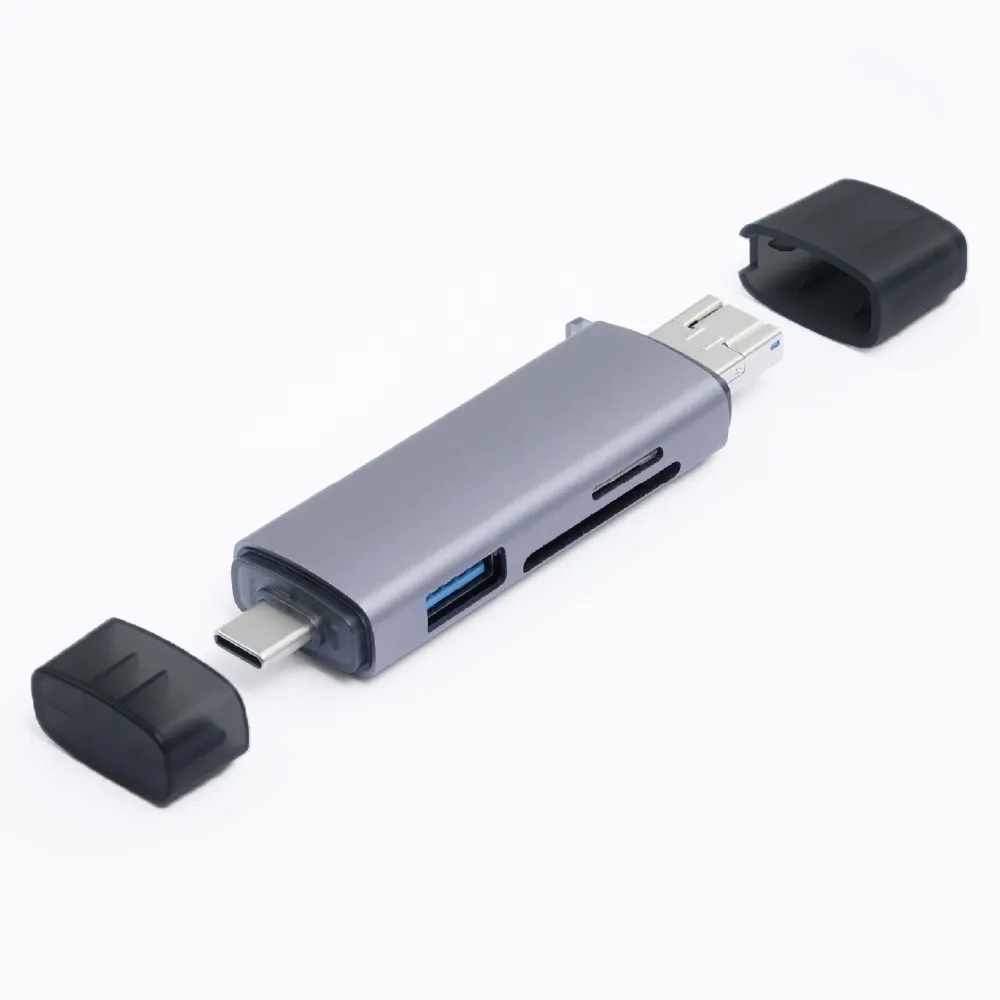【Songwin】六合一OTG讀卡機 USB3.0(支援Windows/macOS/安卓/蘋果Type-c接口)
