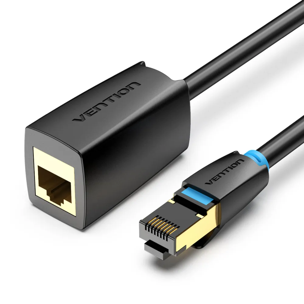 【VENTION 威迅】CAT8 八類 1M 40Gbps光速傳輸 雙遮蔽網路線 延長線(IKH系列)