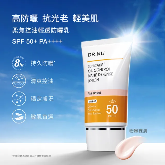 【DR.WU 達爾膚】防曬乳_保濕清爽35ML/保濕潤色35ML/控油輕透35ML/清爽防曬身體乳80ML(四款任選２)