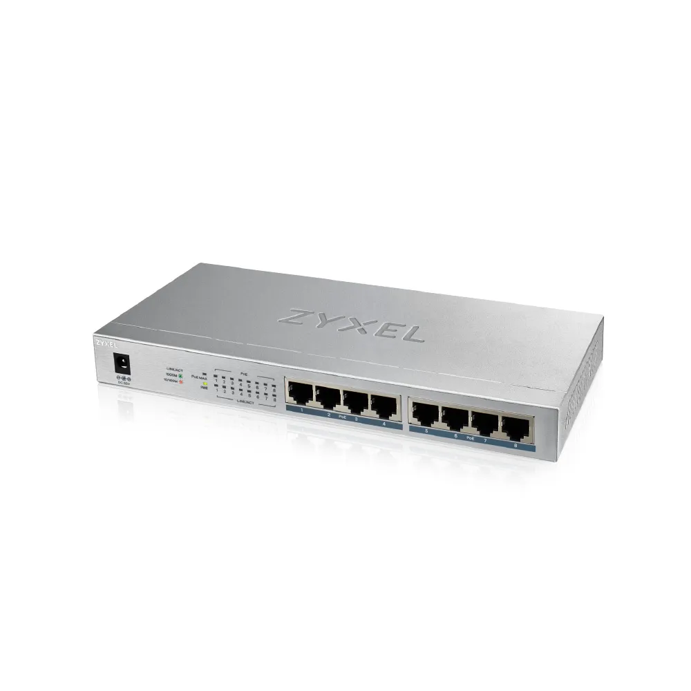 【ZyXEL 合勤】GS1008HP 無網管型8埠Gigabit PoE交換器(金屬殼) MIT