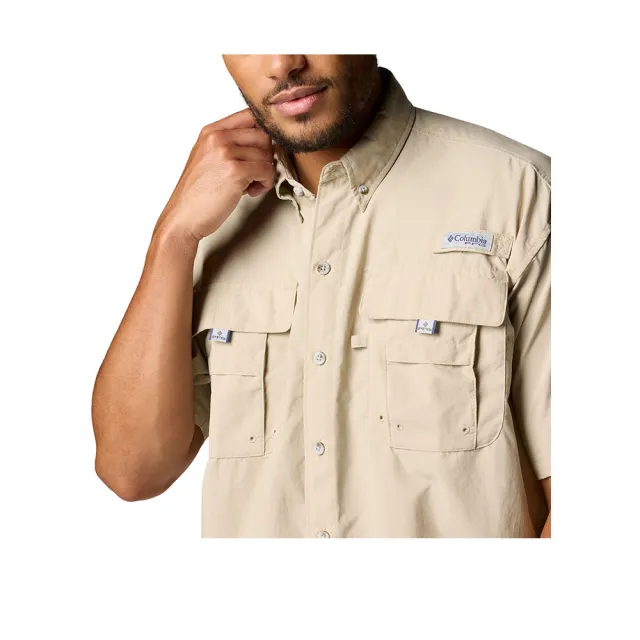 【Columbia 哥倫比亞】男款-防曬UPF50短袖襯衫-Bahama™ II S/S Shirt-卡其色(UFM70470KI/KS)