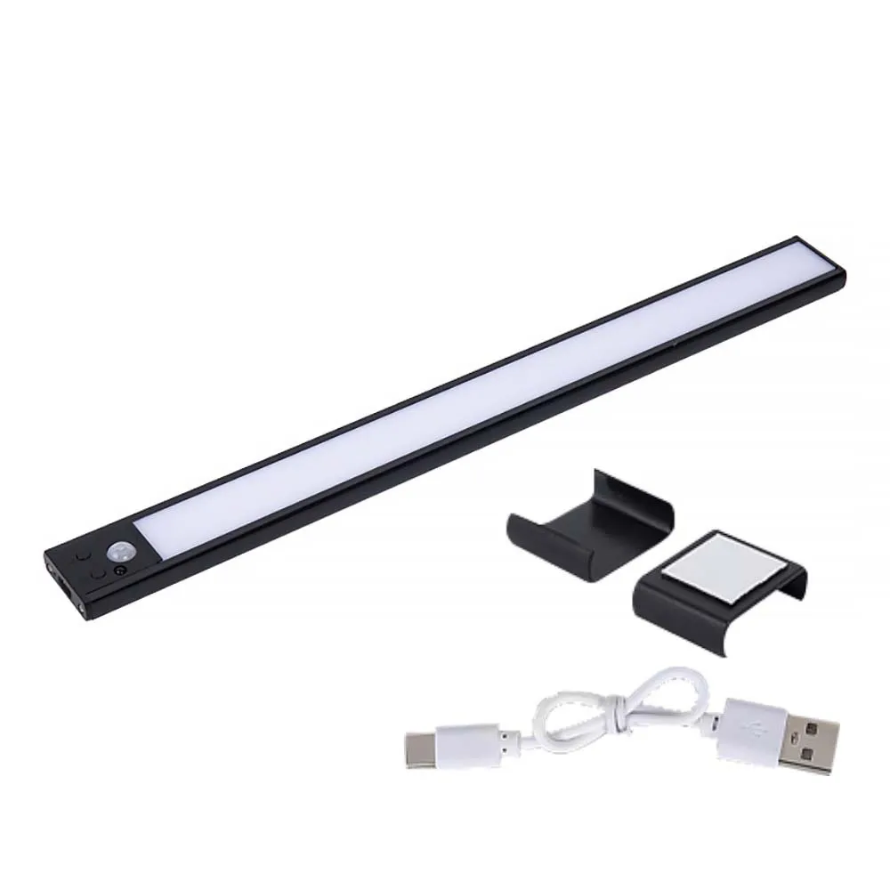 【CARSLAVE】LED 智能感應小夜燈 200mm 人體感應 光感(廚房燈 感應燈 三檔調光 USB無線 超薄 樓梯燈)