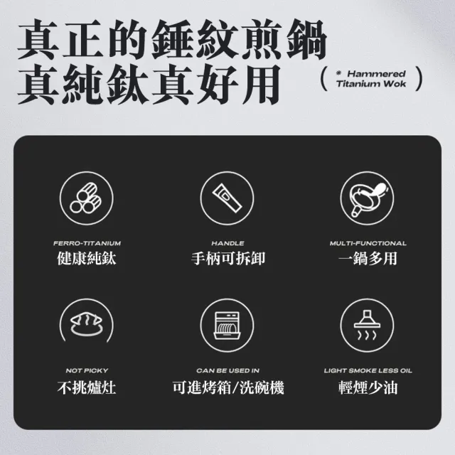 【tounichi 東日】純鈦鍋 無塗層平底鍋 可拆卸手柄 磁爐煤氣通用炒菜鍋