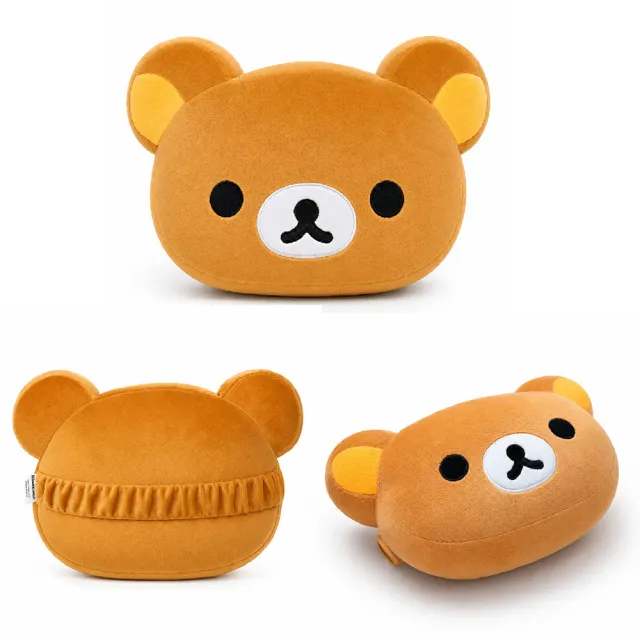 【Rilakkuma 拉拉熊】(臉型)絨毛座椅頭靠枕/午安枕 (台灣製)