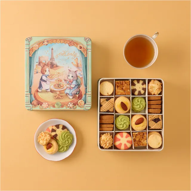 【金格食品】Maruco藝術家聯名-午茶小餅鐵盒5入(童話版/伴手禮/鐵盒餅乾)