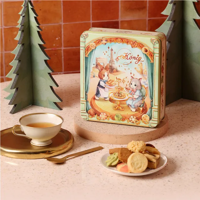 【金格食品】Maruco藝術家聯名-午茶小餅鐵盒5入(童話版/伴手禮/鐵盒餅乾)