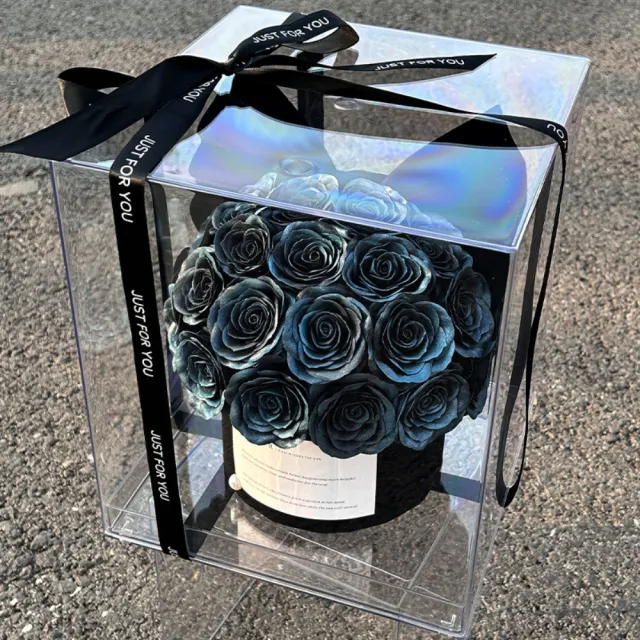 永生花 玫瑰花抱抱桶帶禮盒 玫瑰肥皂花 氛圍感桌面擺件 生日禮物 送朋友花盒 拍照背景裝飾 擺件
