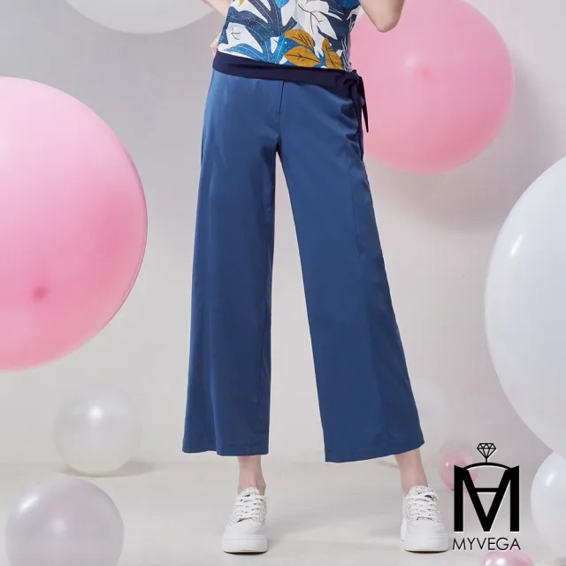 【MYVEGA 麥雪爾】MA涼感3D裁剪八分微喇叭寬褲/喇叭褲-共二款(喇叭褲/女寬褲/涼感褲/西裝褲)