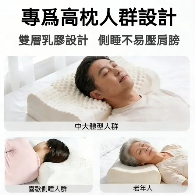 【IMIS 愛美麗】可調節高度乳膠枕含內枕套+外枕套+1層墊片-2款可選（肥胖/老人/駝背 泰國乳膠 可調節枕頭)