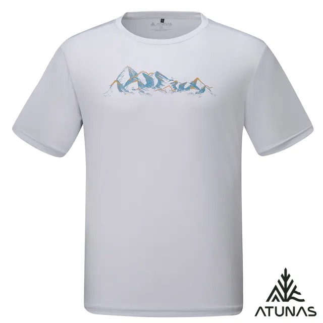 【ATUNAS 歐都納】男款循環ATUNAS-TEX短袖T恤(A2TS2610MC灰/再生環保材/防曬抗UV/休閒/吸濕排汗透氣)