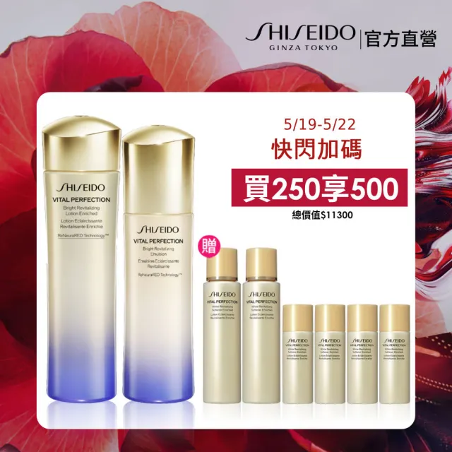 【SHISEIDO 資生堂國際櫃】激抗痕緊緻水乳澎湃組(精華水/化妝水/乳液/保濕)