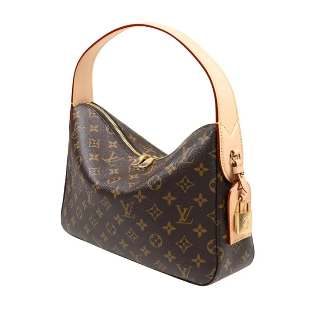 【Louis Vuitton 路易威登】M11952 Slouchy PM 掛鎖行李吊牌肩背包(棕色)