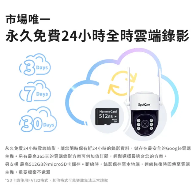 【spotcam】PT1 3K旋轉商用戶外球型網路攝影機/監視器(全彩夜視│IP65防水│支援SD卡│免費雲端)