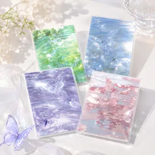 【德德小品集】夢幻閃砂蝴蝶賀卡 萬用卡片 伴手禮 感謝卡 質感白牛皮紙 閃砂覆膜工藝 精緻插畫