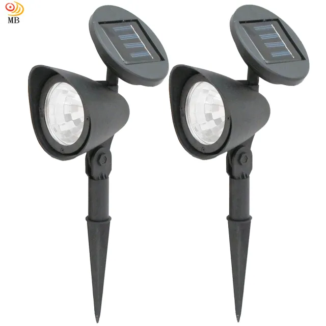 【月陽】超值2入可調太陽能充電式自動光控3LED庭園燈草坪燈插地燈(50112)