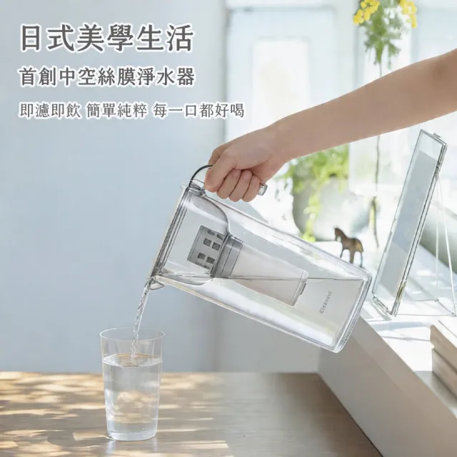 【Cleansui 可菱水】日本製-官方直營1.7L濾水壺CP503+中空絲膜濾芯*1(共1壺1芯)
