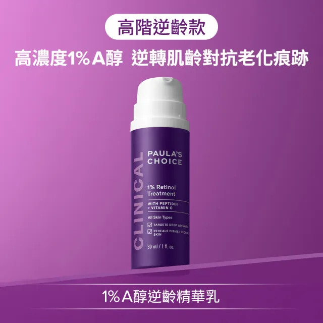 【Paulas Choice 寶拉珍選】C25瞬效亮白淡斑精華＋1％A醇逆齡精華乳30ml(早C晚A進階版)