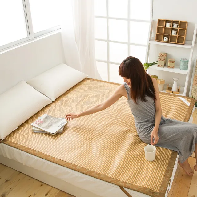【A-nice】日本精品 3D透氣加厚 高密度 加厚編織 頂級軟藤涼蓆(雙人加大/6呎 / TWO)