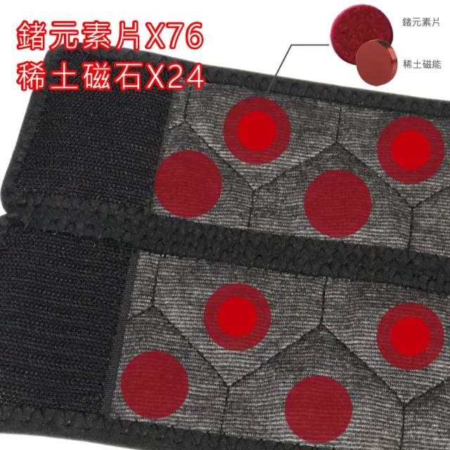 【菁炭元素】鍺+磁能 能量健康多功能紓緩帶-寬 1件組(76顆鍺片 24顆稀土磁石 多功能護具)