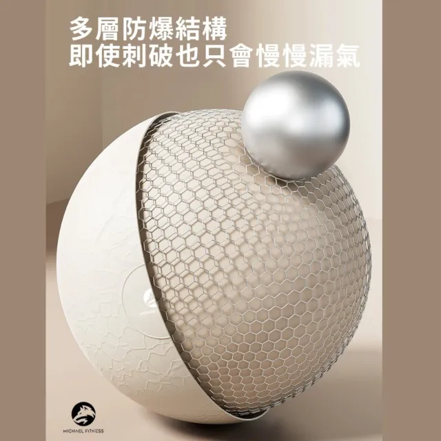 【Michael Fitness 麥克健身】加厚防爆瑜珈球 55cm S號 瑜珈球 抗力球 健身球 核心訓練 居家運動