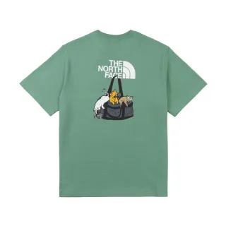 【The North Face】北面男女款綠色背面大尺寸印花短袖T恤｜8GVPG57