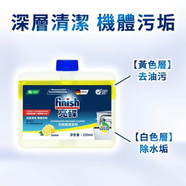 【finish 亮碟】洗碗機機體清潔劑檸檬250ml(洗碗機保養/洗碗機清潔/洗碗機除臭)