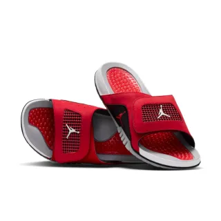 【NIKE 耐吉】運動鞋 籃球鞋 男鞋 JORDAN HYDRO IV RETRO 拖鞋 AJ 喬丹 魔鬼氈 紅 (532225600)