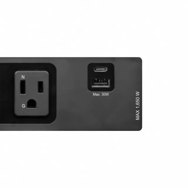 【FUNTE】電動升降桌專用｜ 桌用型延長線 - 3插USB+Type C 兩色可選