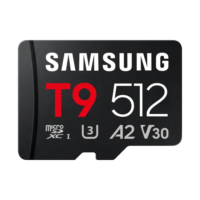 【Samsung 三星】T9 microSDXC UHS-I U3 A2 V30 512GB 記憶卡(MB-MH512T/WW)