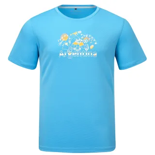【ATUNAS 歐都納】足球盛典/好GOAL力循環短袖排汗抑菌抗臭T恤(A6TS2601NC水藍/阿根廷印花/中性款/再生環保