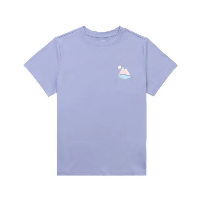 【The North Face】TNF 休閒 運動 UPF50防曬短袖T恤 W SC TRAIL SS TEE GRAPHIC - AP 女 紫 (NF0A8G7ZW23)