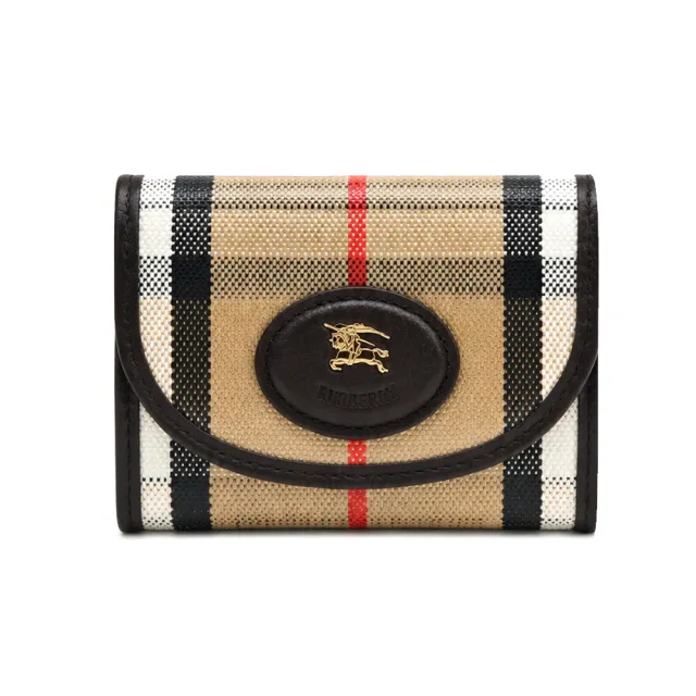 【BURBERRY 巴寶莉】Highlands翻蓋零錢短夾(沙米色)