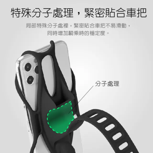 【Bone 蹦克】單車手機綁3 ｜Bike Tie 3 灰色(自行車手機支架/手機架/環保矽膠)