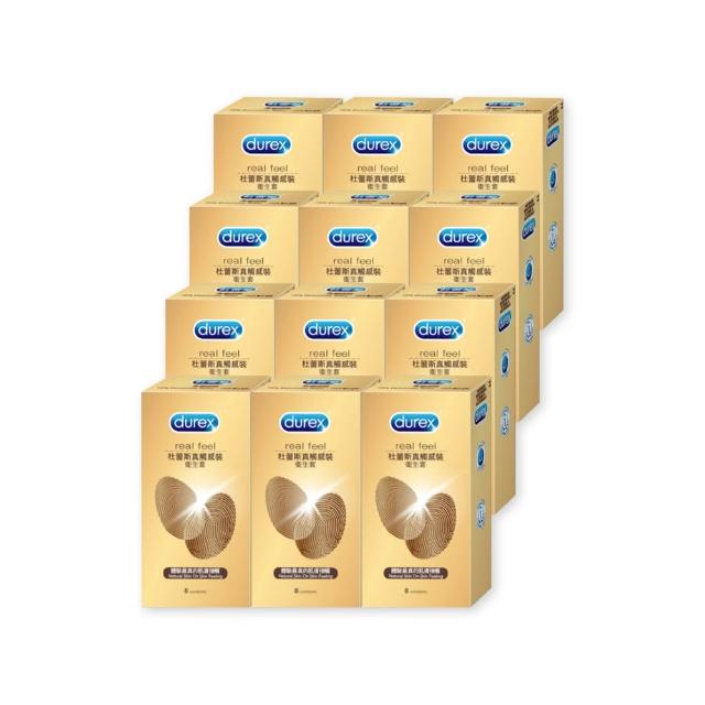 【Durex 杜蕾斯】真觸感裝衛生套12盒(共96入 保險套/衛生套/避孕套/安全套/避孕/保險套推薦)