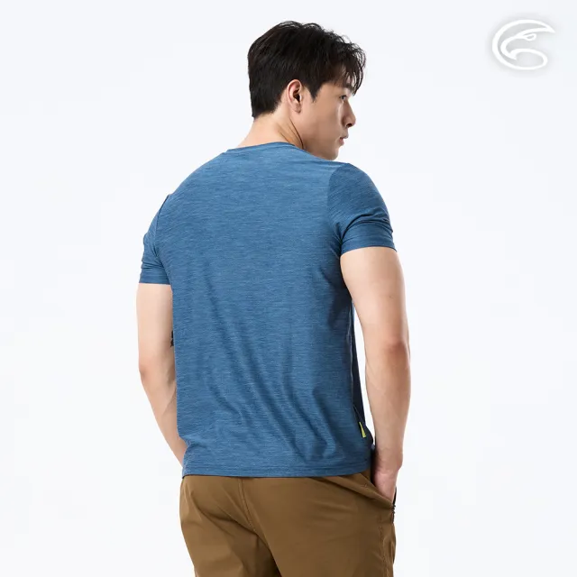 【ADISI】男浪花洞洞短袖V領透氣圖T AL2611030 雨林藍 M-3XL｜透氣 吸濕排汗 快乾 輕量 彈性 排汗衣