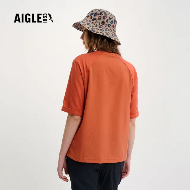 【AIGLE】女 快乾抗菌短袖T恤｜AG-4P222A012 磚紅(女 T恤 抗菌 快乾)